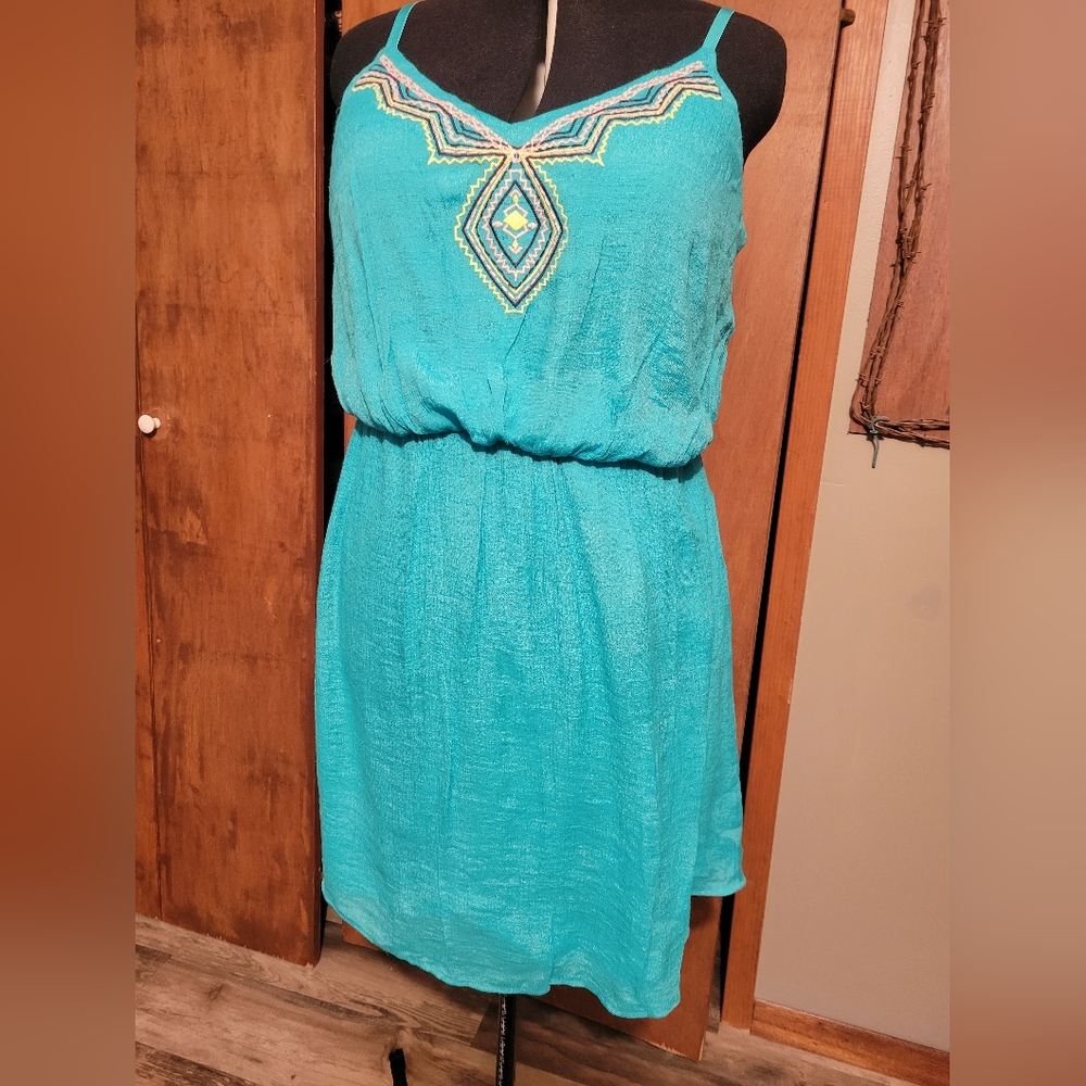 Teal knee length dress